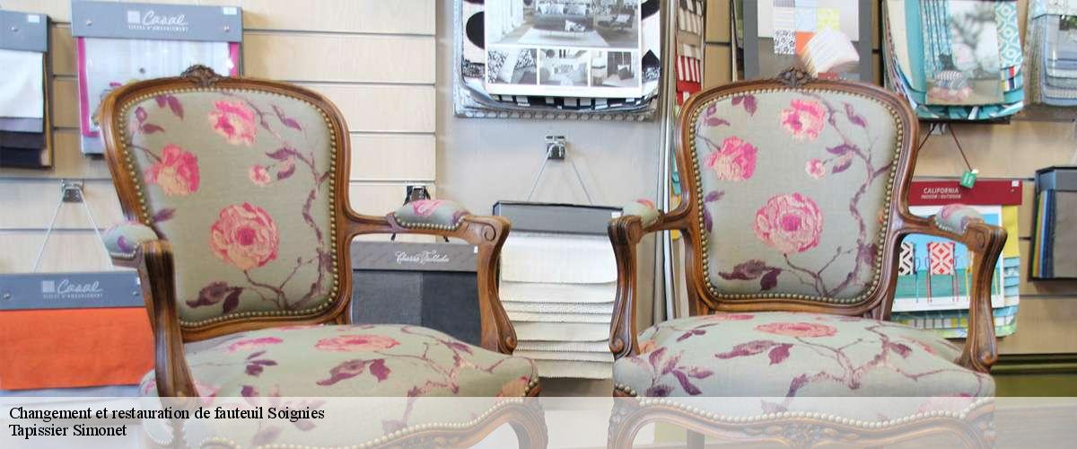 Changement et restauration de fauteuil soignies-7060 Tapissier Simonet